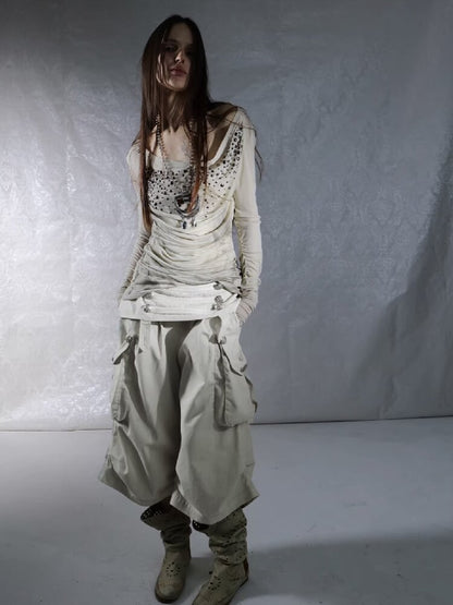 Vintage Low Rise Cargo Cropped Pants【s0000015906】