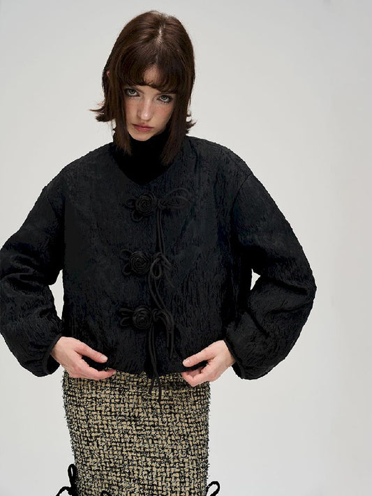 Rose decorative down jacket【s0000005292】