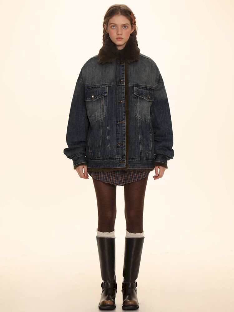 Fluffy loose warm cotton jacket 【s0000006005】