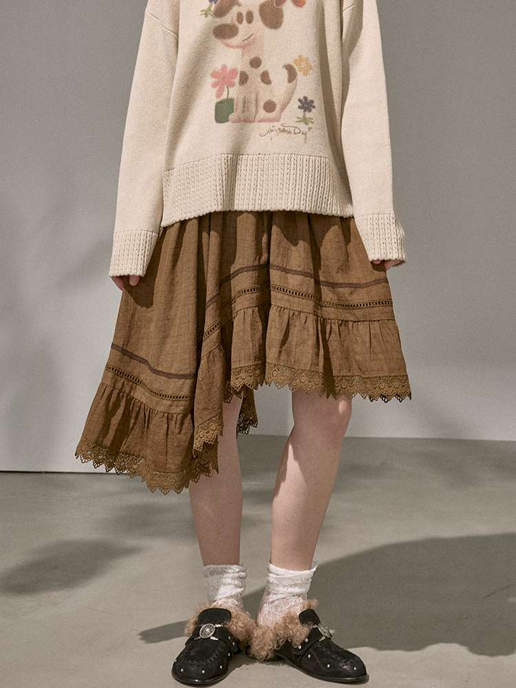 Irregular Wave Panelled Skirt【s0000015418】