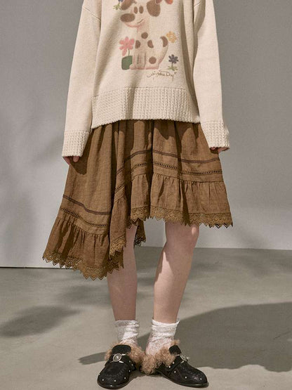 Irregular Wave Panelled Skirt【s0000015418】