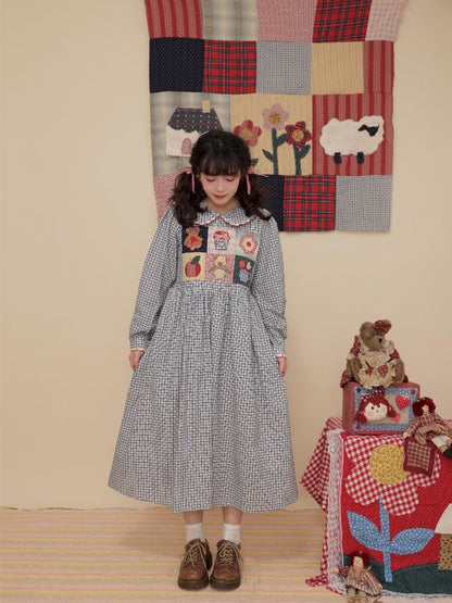 Plaid Printed Doll Neck Dress【s0000010350】