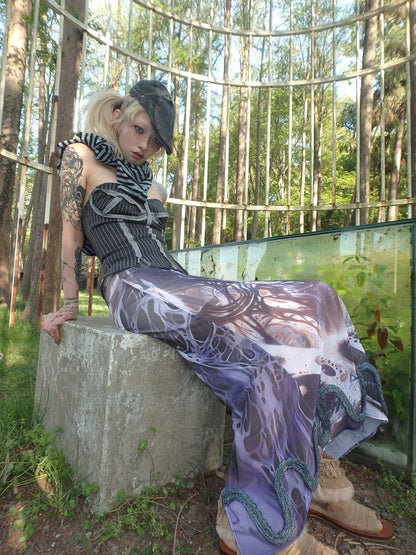 3D design sense drawstring bustier【s0000012467】