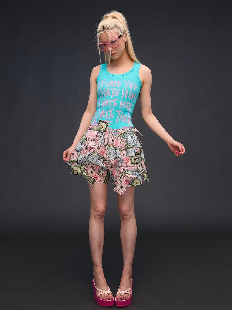 Printed Aro Pants Money Print T【s0000017032】