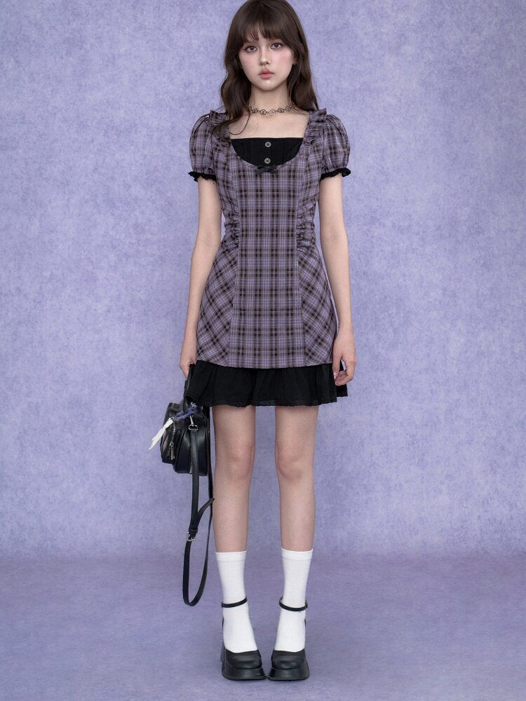 Purple Halter Halter Two Piece Dress【s0000017687】