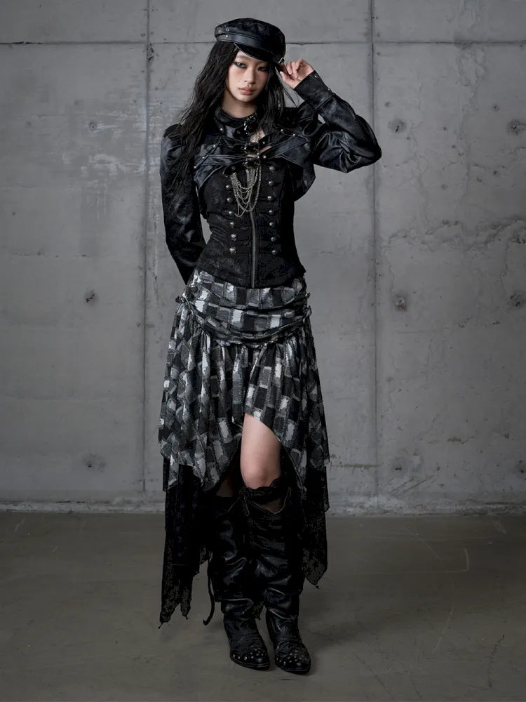 Stand Collar Ultra-Short Leather Jacket【s0000013950】