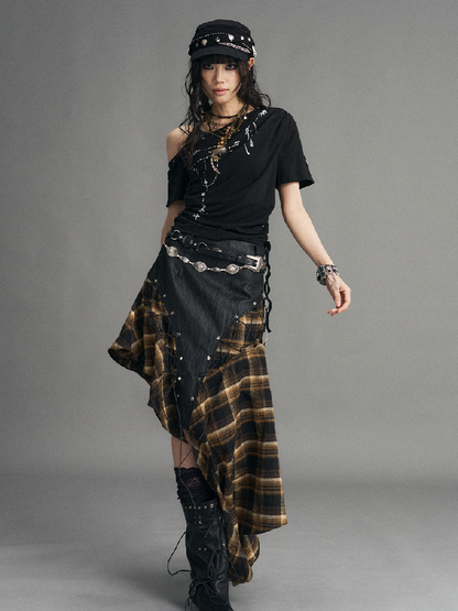 Street Punk Cross Halter T-Shirt【s0000017531】