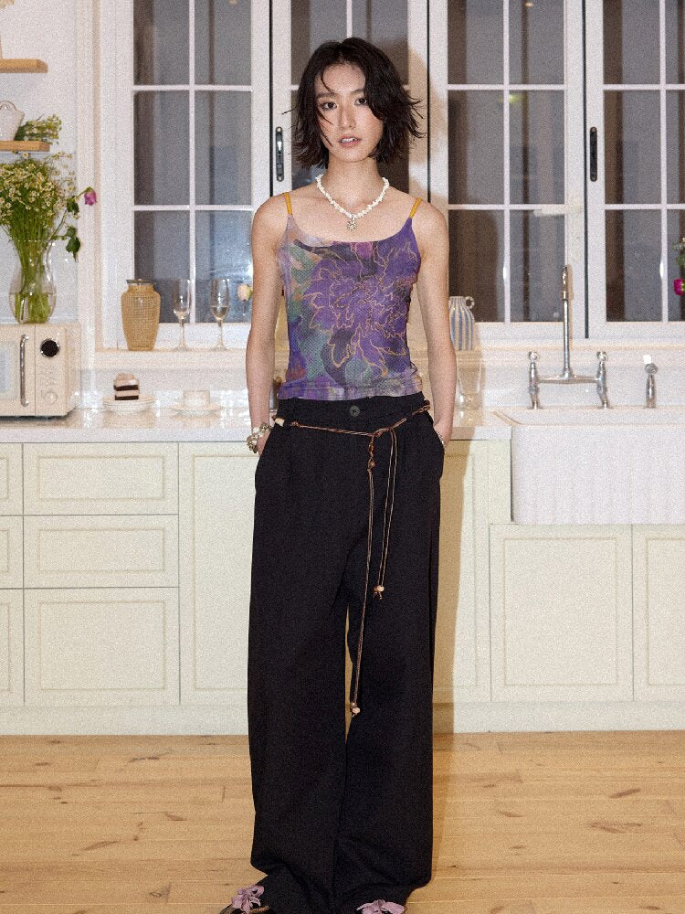 Floral Mesh Diamond Camisole【s0000016655】