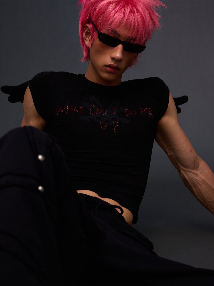 Rhinestone Angel Wing T Shirt【s0000017290】