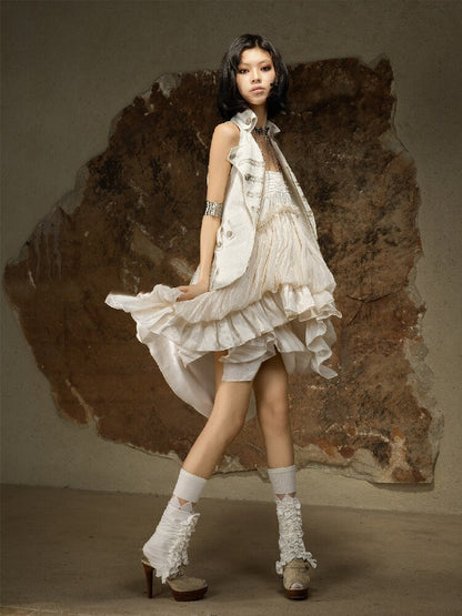 Sleeveless Halterneck Vest Shirt Top【s0000016885】