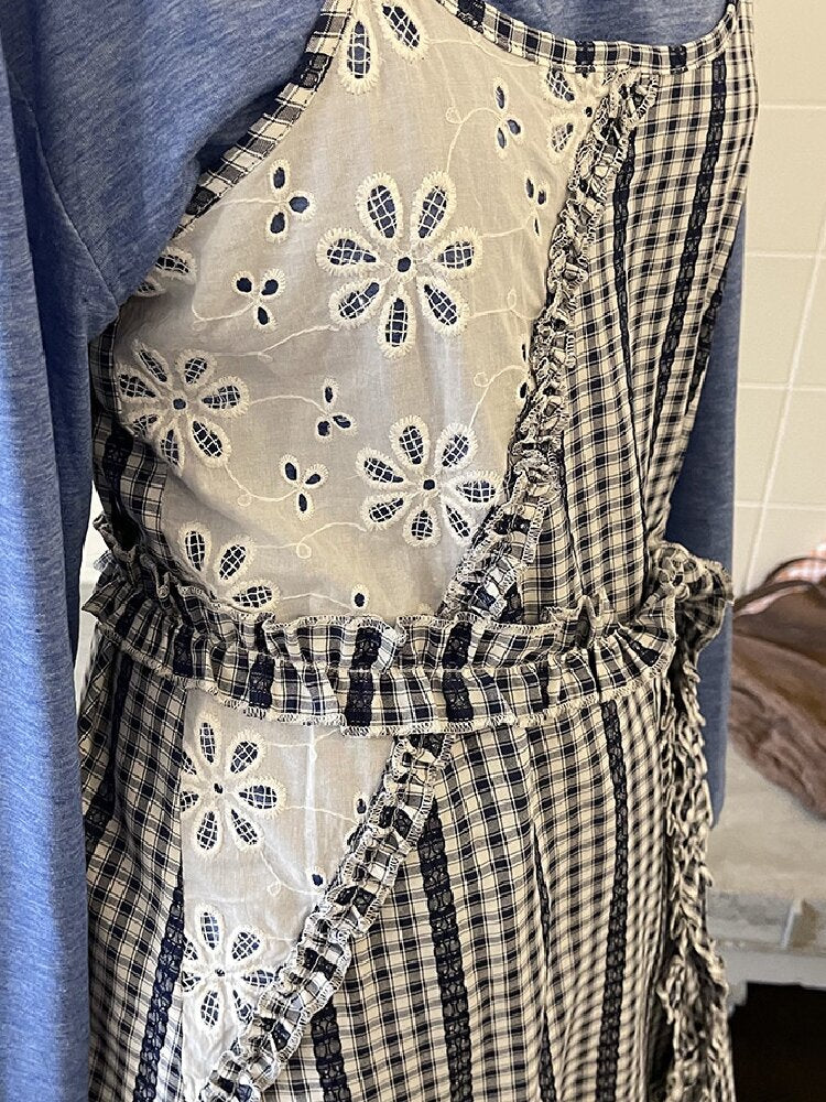 Plaid Suspender Patchwork Dress【s0000015849】