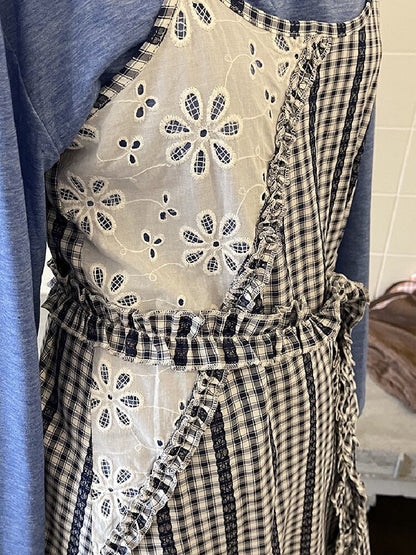 Plaid Suspender Patchwork Dress【s0000015849】