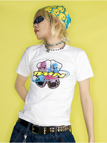Dopamine Street Positive Shoulder T-Shirt【s0000012462】