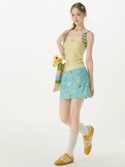 Summer Childlike Print Short Skirt【s0000017157】