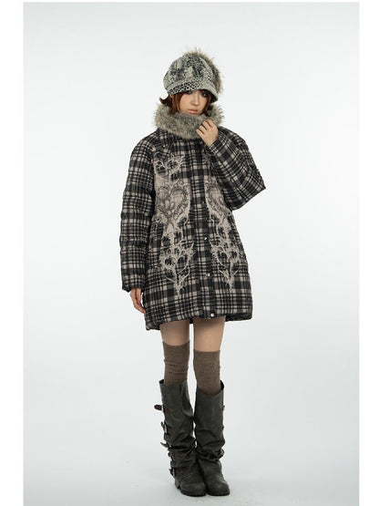 Retro Plaid Bear Love Down Jacket【s0000018077】