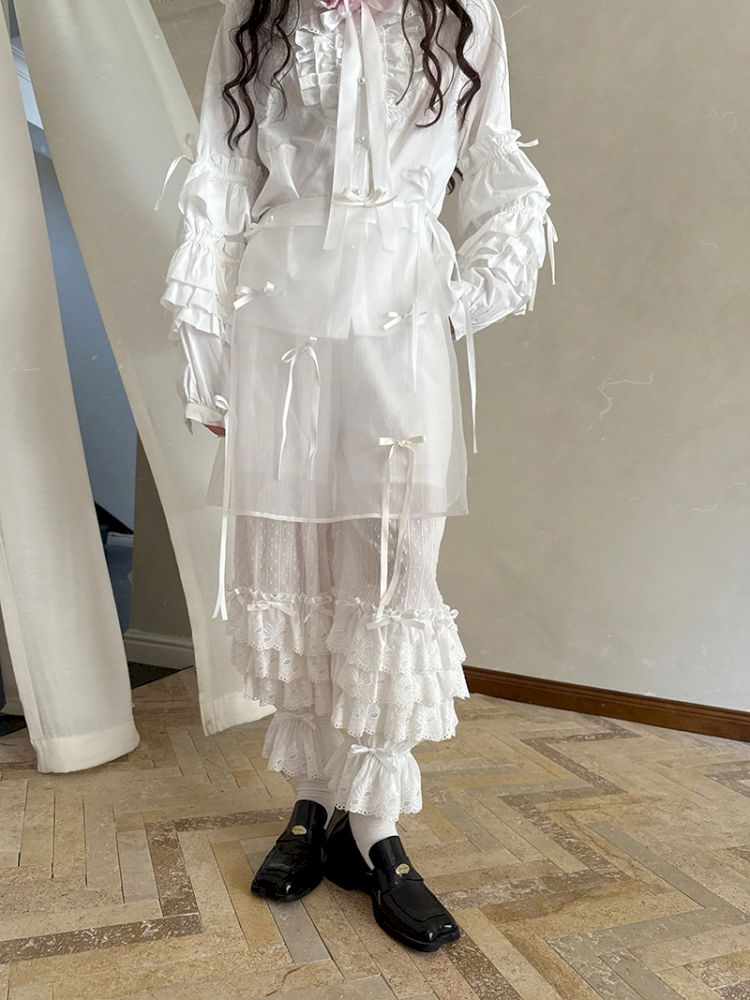 Cute bubble multi-layered lace bows pants【s0000012765】