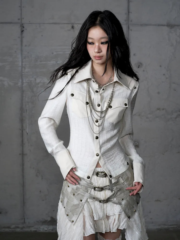 Leather Detachable Long-Sleeved Shirt【s0000014119】