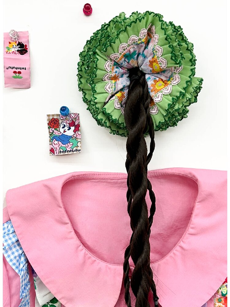 Two Color Lace Pile Scrunchies【s0000016709】