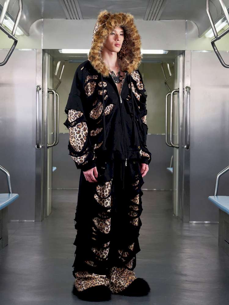 Leopard Print Ripped Double Jumper【s0000014647】