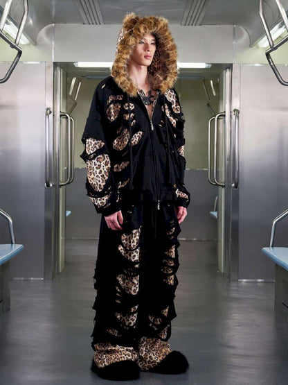 Leopard Print Ripped Double Jumper【s0000014647】