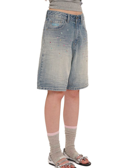 Embroidery Cat Whiskers Vintage Denim Trousers【s0000013445】