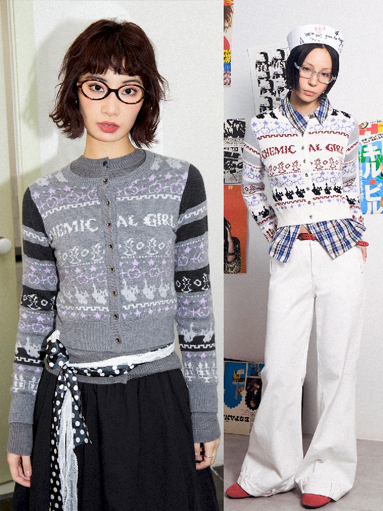 Apple Fair Isle Knit Cardigan【s0000011644】