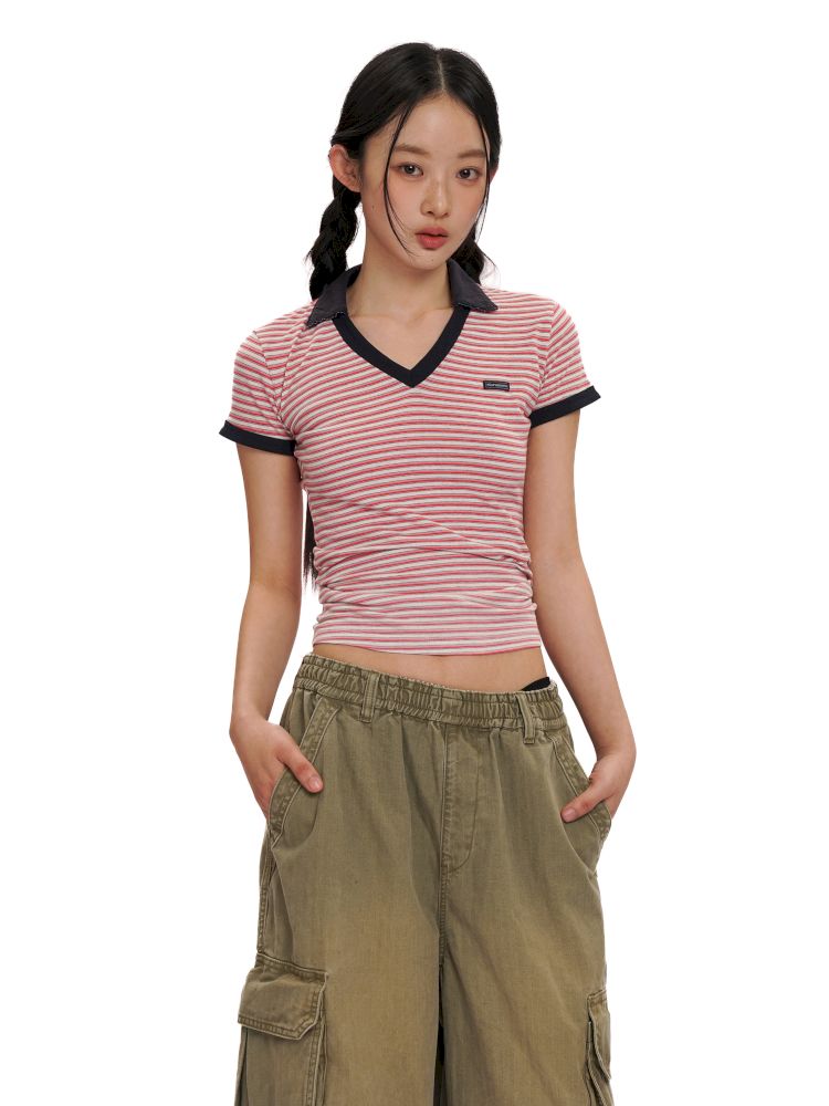 POLO collar short-sleeved T-shirt【s0000012497】