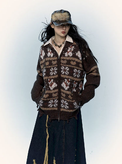 Mohair Wool Knit Cardigan Sweater【s0000011217】