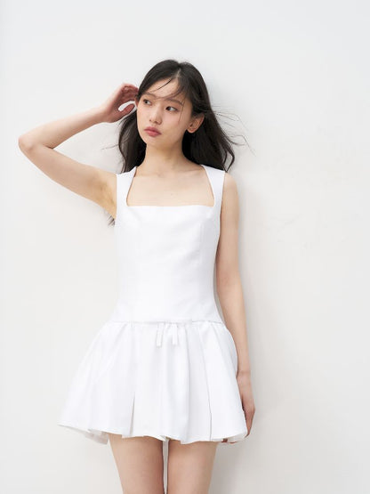 Bowknot Waisted A-line Puffy Short Dress【s0000011957】