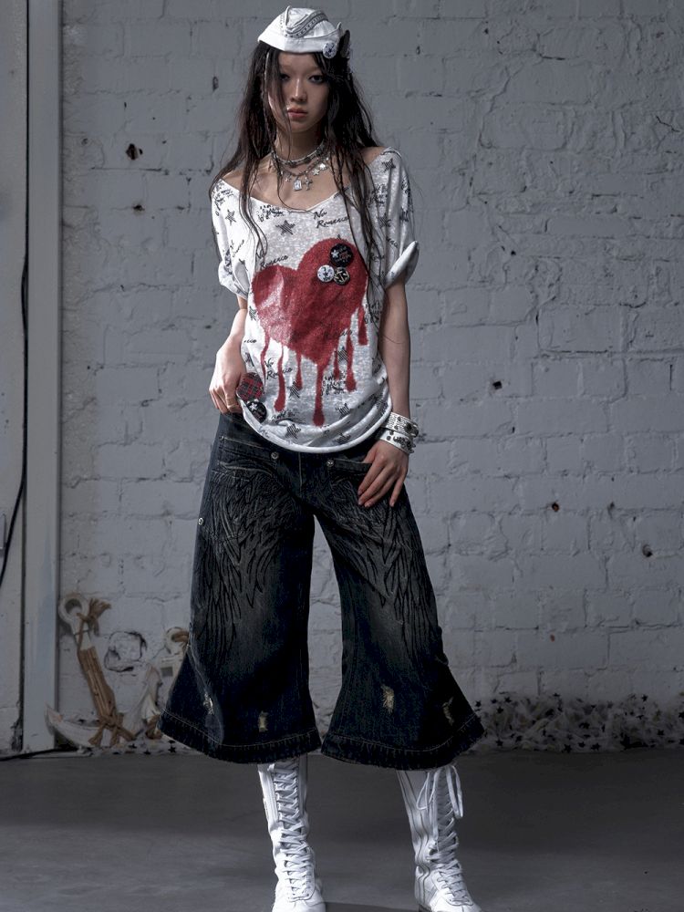 Large neckline loose-fitting T-shirt【s0000012799】