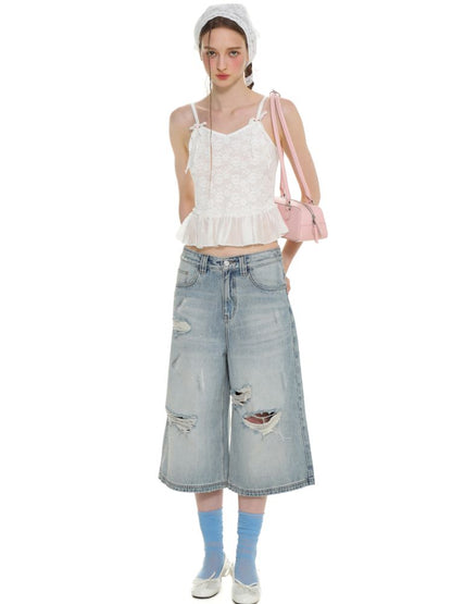 Wide-leg design sense eight jeans【s0000008629】