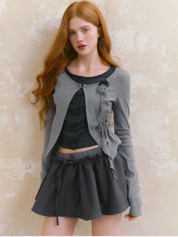 Round neck wool knit cardigan【s0000012139】