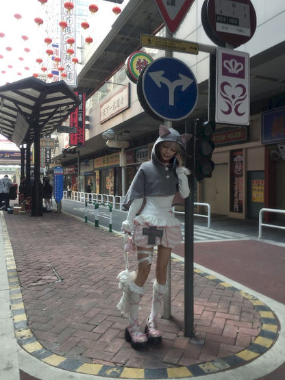 Cat Ears Hooded Short Coat Poncho【s0000011845】