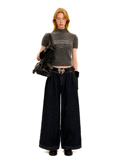 Waist Raw Lace Loose Jeans【s0000016071】