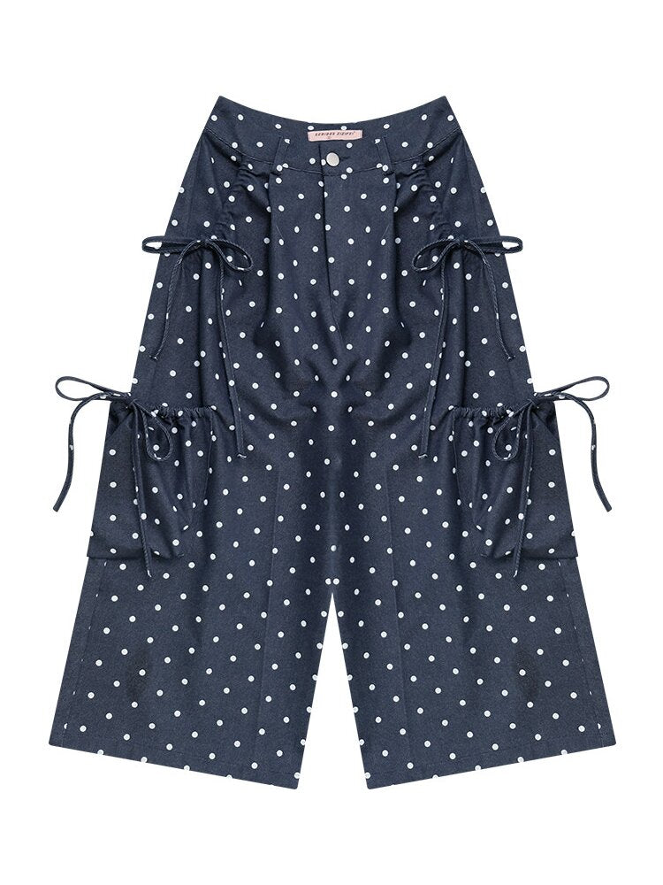 Dark Blue Polka Dot Casual Pants【s0000016603】