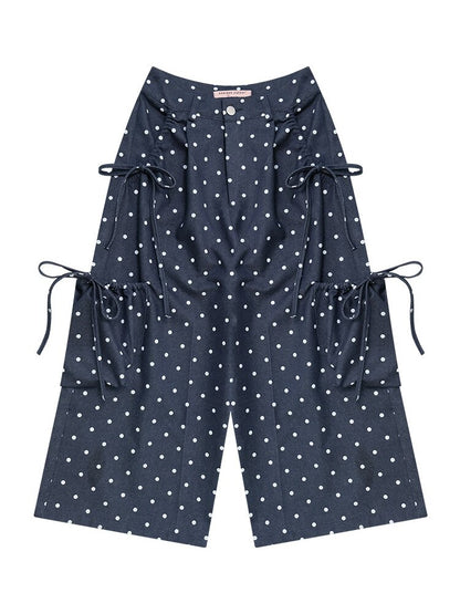 Dark Blue Polka Dot Casual Pants【s0000016603】