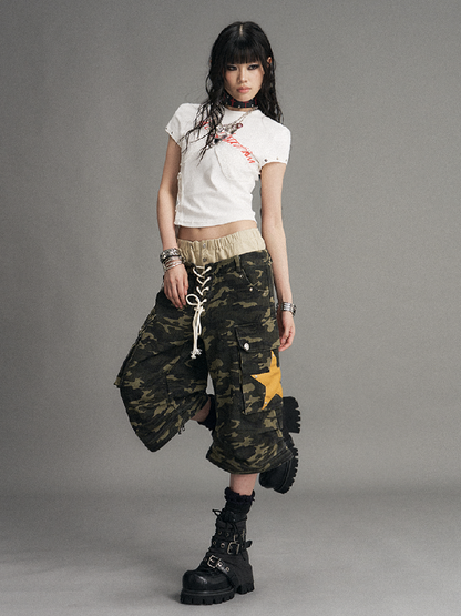 Double Waist Camouflage Wide Leg Pants【s0000017773】