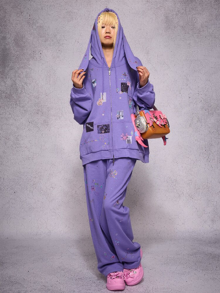 Rhinestone Heavy Duty Sweatpants【s0000018740】