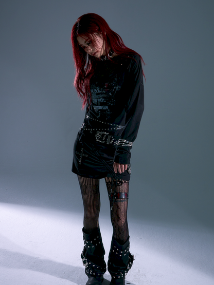 Printed Long Sleeve Knit Dress【s0000013690】