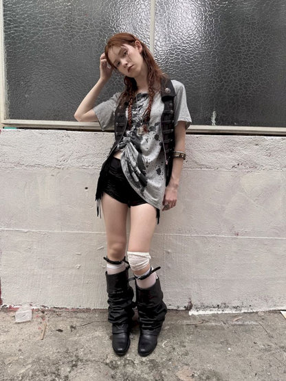 Micro-Stretch Fabric Low-Waist Shorts【s0000012704】