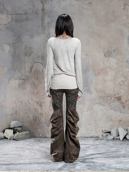 Off-Shoulder Ruffled Mid-Length Slimming Punk Top【s0000014124】