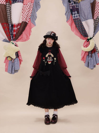 Corduroy Rabbit Strawberry Dress【s0000019288】