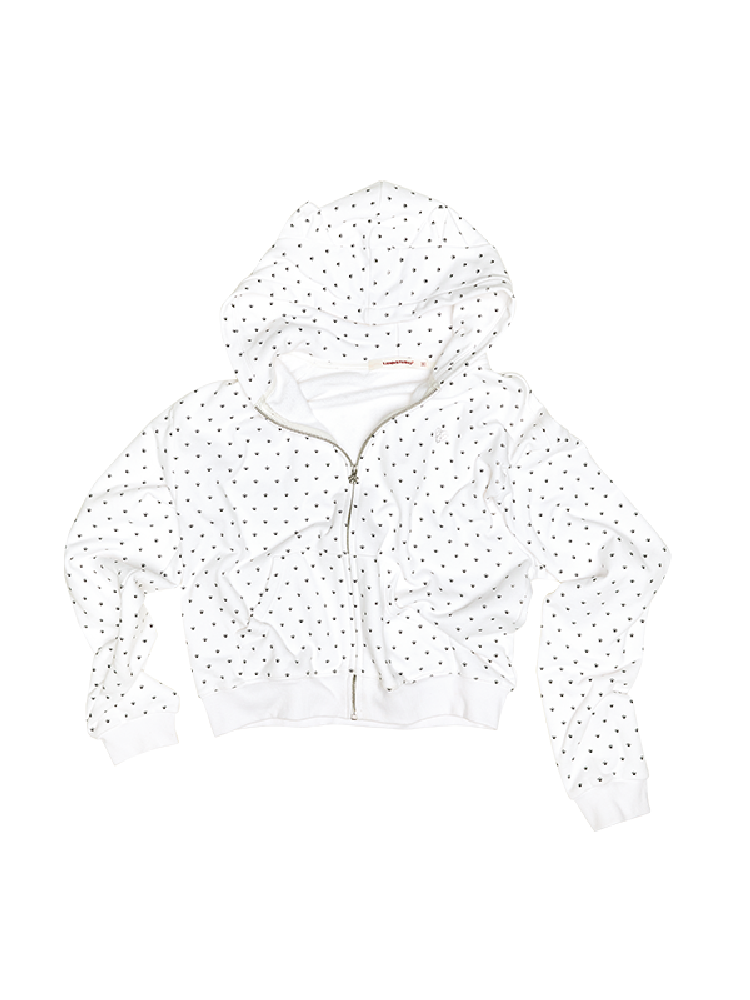 Cat's Paw Long Short Polka Dot Hooded Cardigan Sweatshirt Sweatpants Set【s0000011566】