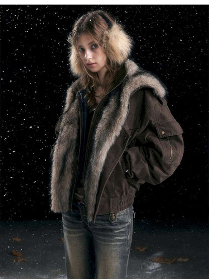 Vintage Distressed Flying Padded Jacket【s0000014673】