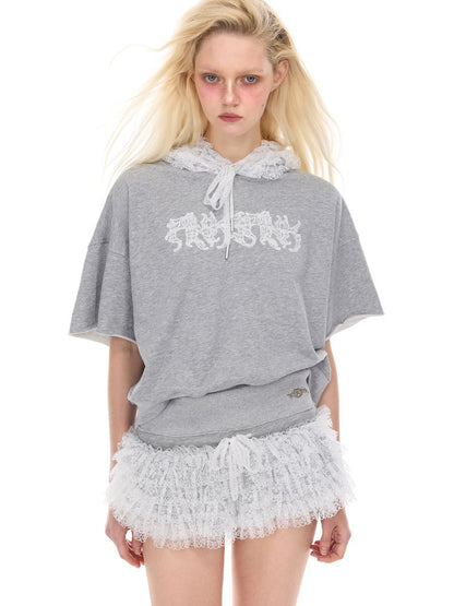 Hooded backless sports T-shirt【s0000012988】