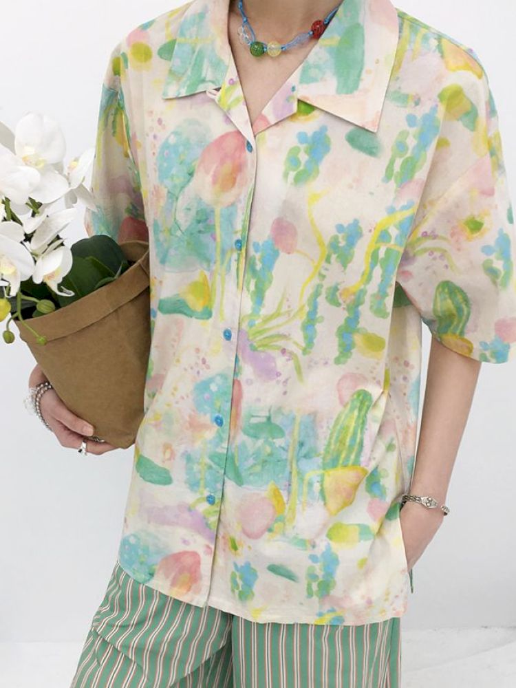 Full-print short-sleeved shirt【s0000012951】