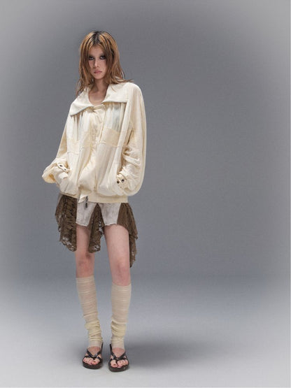 Cross Loose Thin Knit Sunscreen Long Sleeve Jacket [S0000008466]