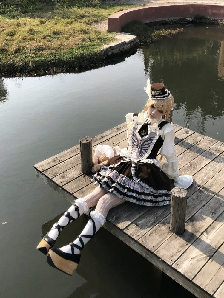 Bone Print Velvet Lace Corset Vest【s0000015613】