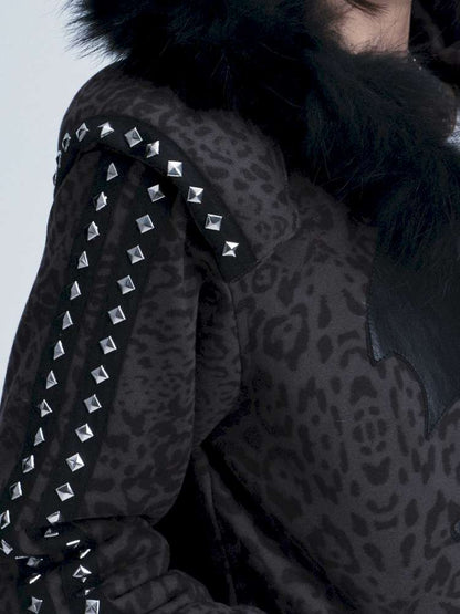 Leopard Print Plush Hooded Slacks Set【s0000014663】