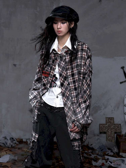Rock Rebel Punk Check Shirt Jacket【s0000014656】